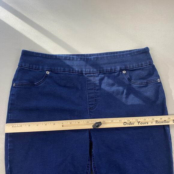 Chico's Perfect Stretch Jeans 1.5 US 10 Ankle Crop Dark Wash Blue Pull On 33x26 - Picture 7 of 15